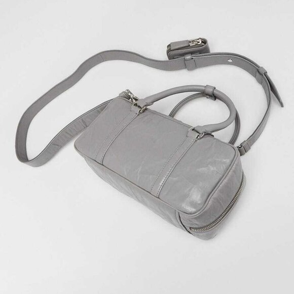Prada Slate Grey Antique Nappa Leather Small Top Handle Crossbody Bag - 1BB099 - Picture 2 of 12
